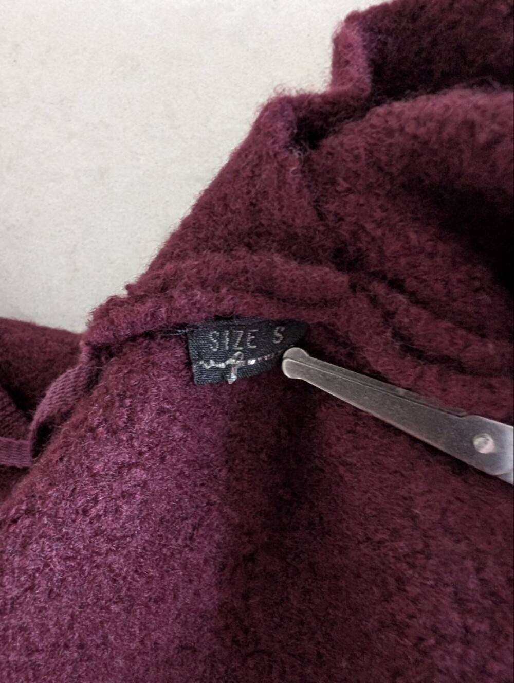 Diesel 100% Wool Dark Deep Red Cropped Double Breasted Jacket Small - Picture 13 of 16
